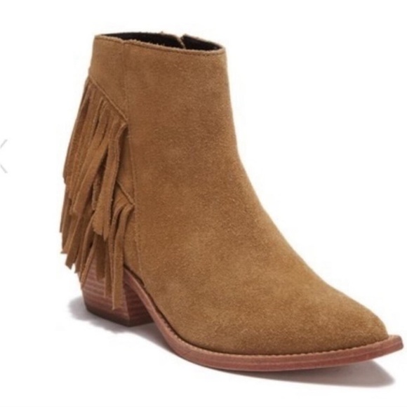 All Saints Salerno Fringe Boots Mustard 37